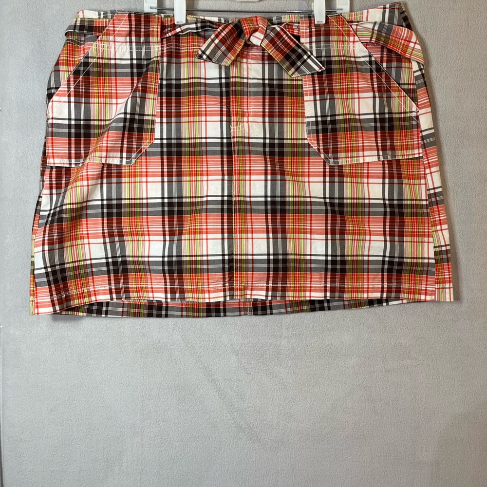 Lane Bryant Red Yellow Pencil Skirt with attached shorts Tie Front  Plus 20